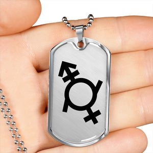 Genderfluid Emblem Dog Tag Necklace