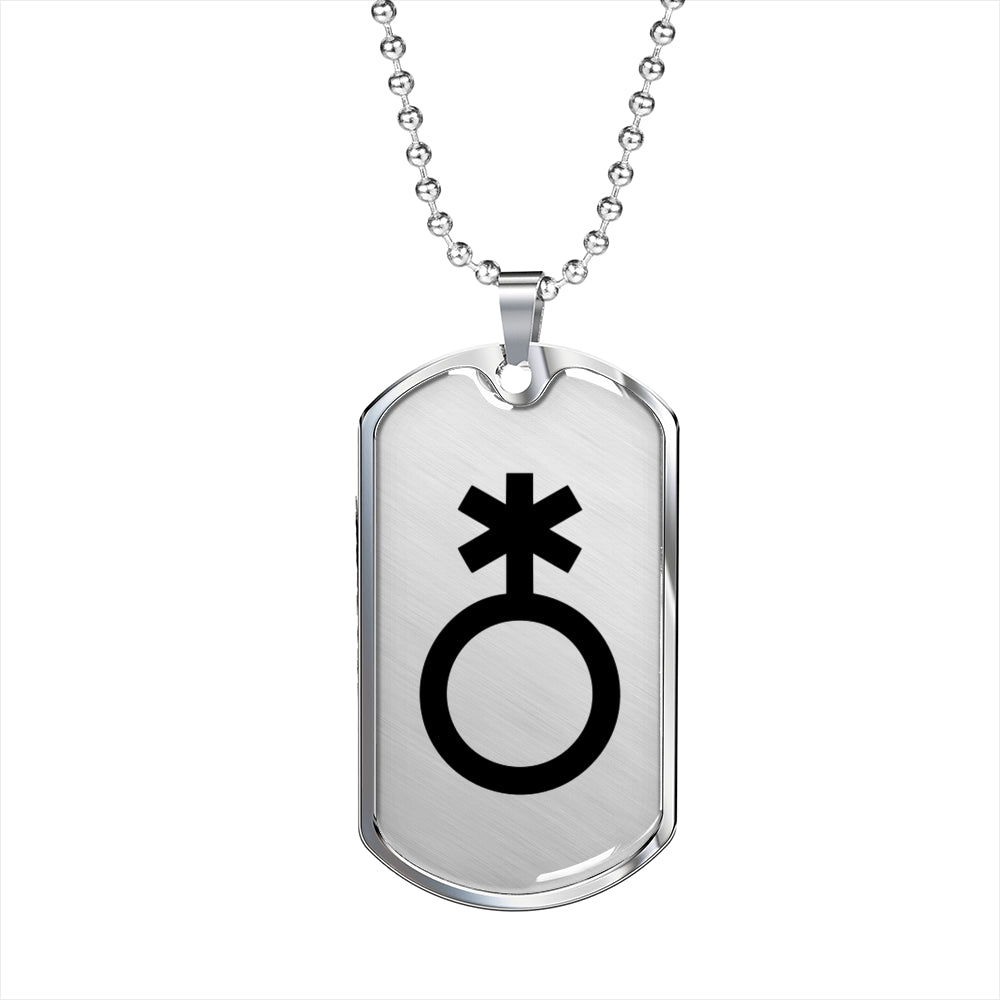 Non-Binary Emblem Dog Tag Necklace