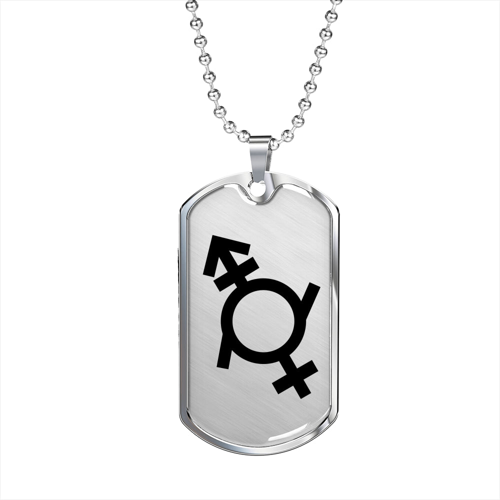 Genderfluid Emblem Dog Tag Necklace