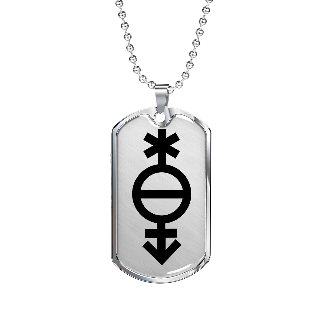 Pangender Emblem Dog Tag Necklace