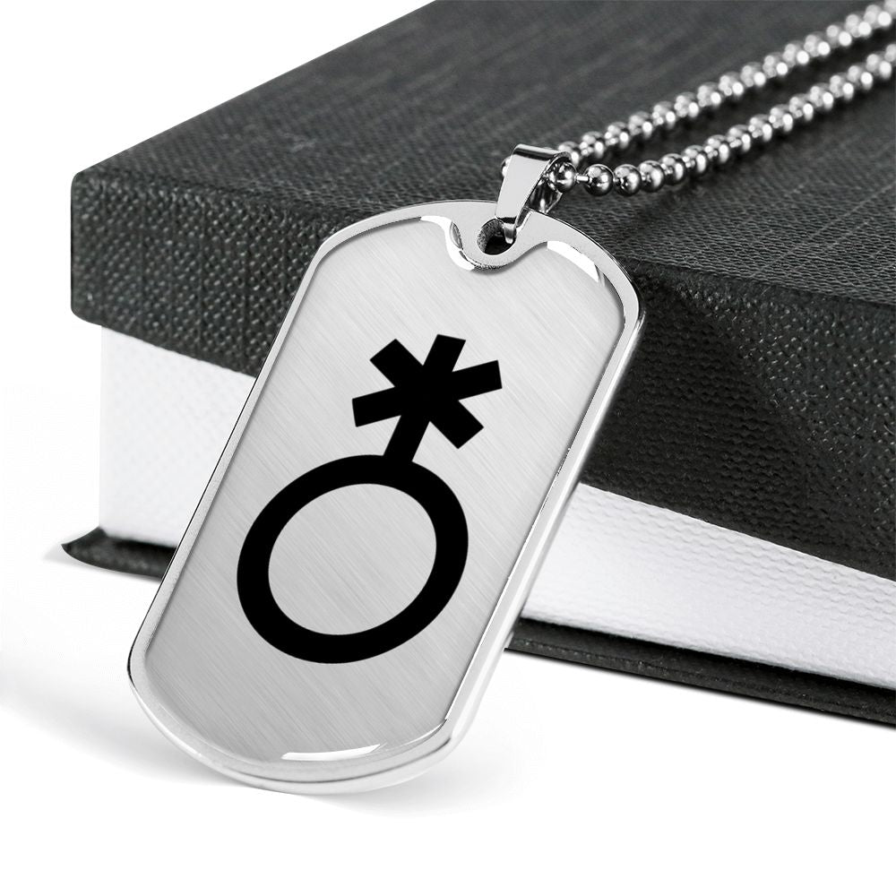 Non-Binary Emblem Dog Tag Necklace