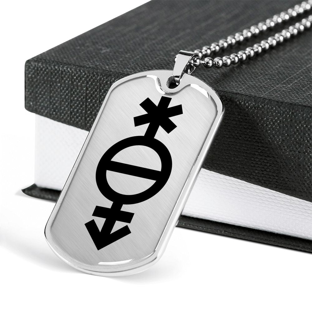 Pangender Emblem Dog Tag Necklace
