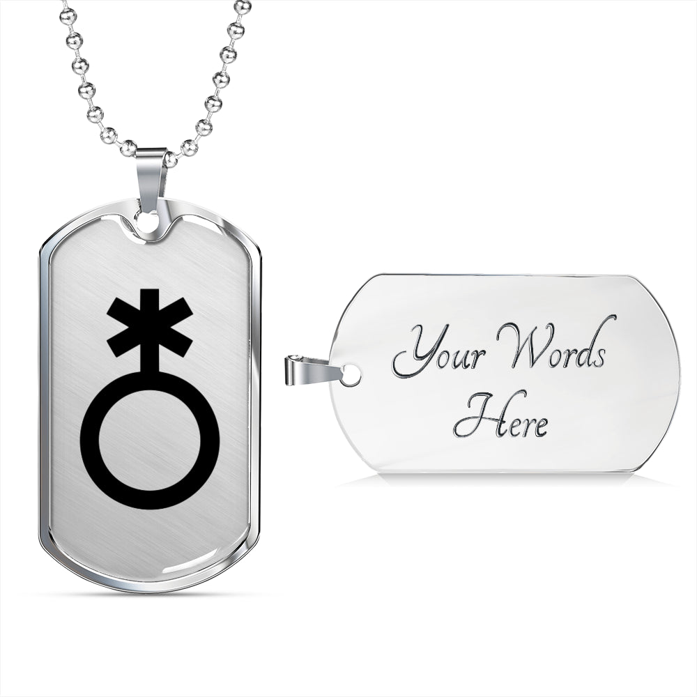 Non-Binary Emblem Dog Tag Necklace