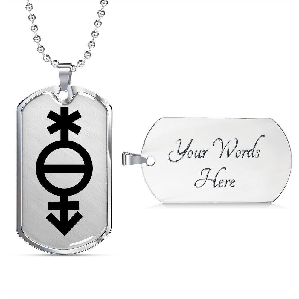 Pangender Emblem Dog Tag Necklace