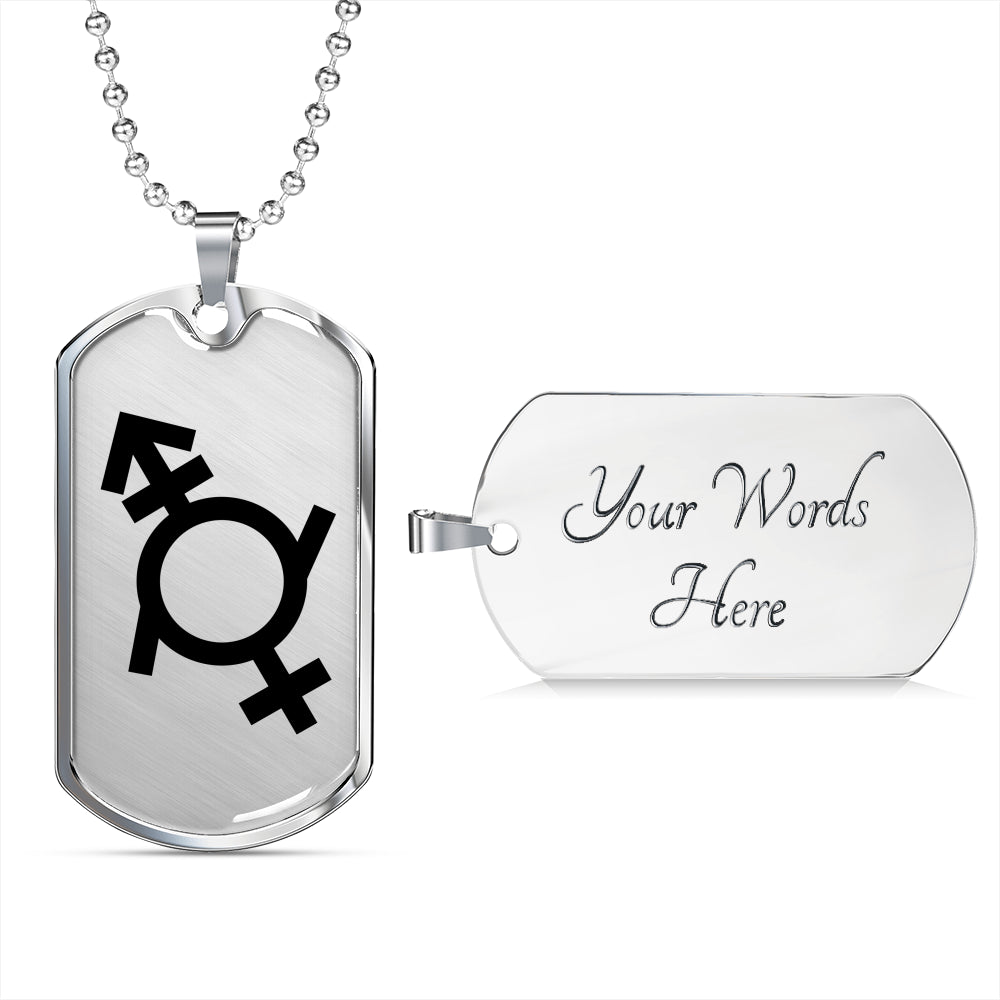 Genderfluid Emblem Dog Tag Necklace