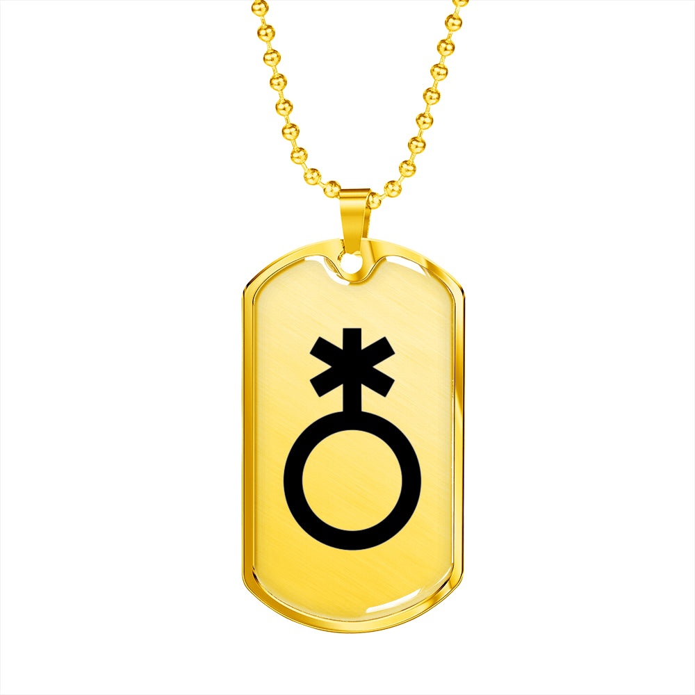 Non-Binary Emblem Dog Tag Necklace