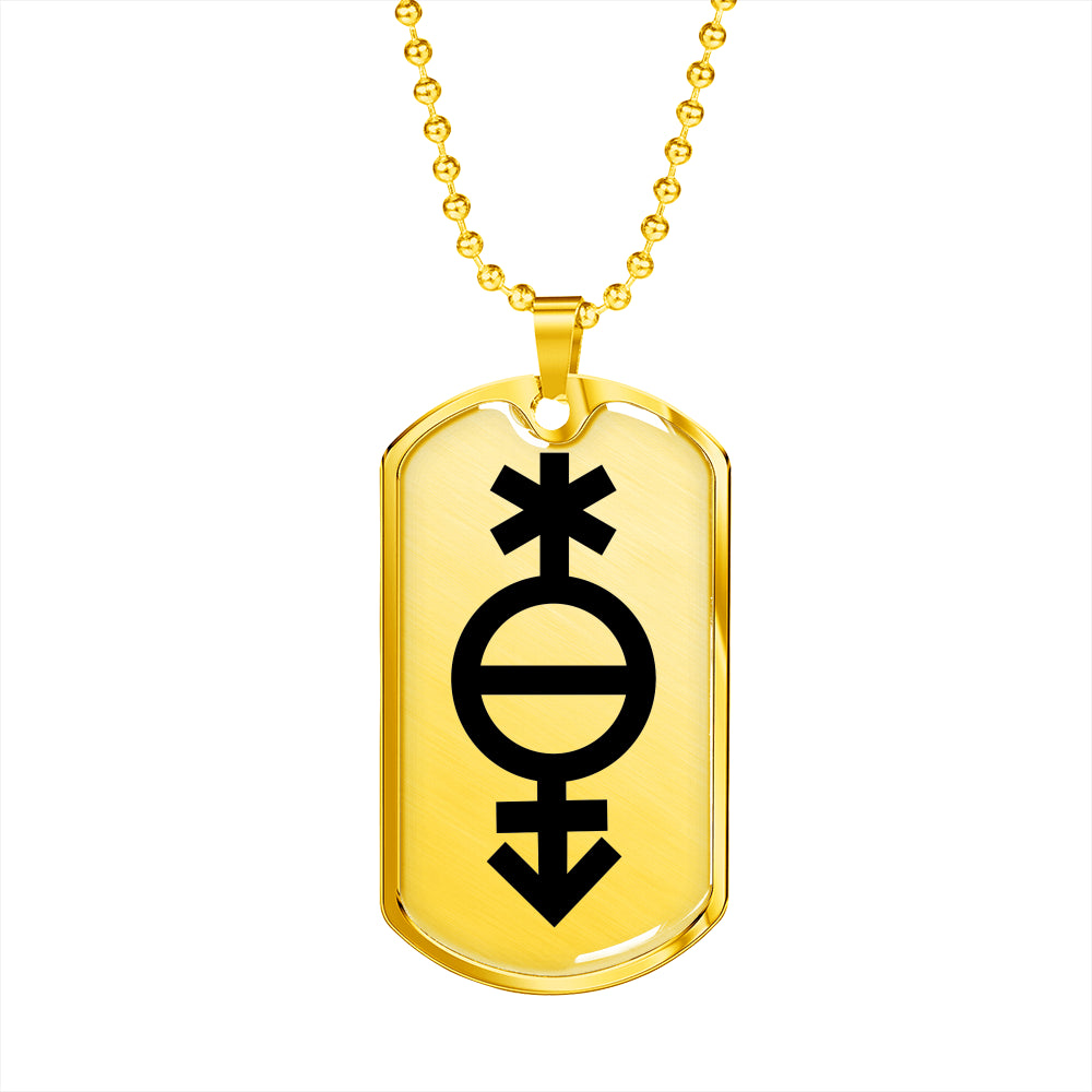 Pangender Emblem Dog Tag Necklace