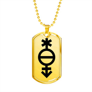 Pangender Emblem Dog Tag Necklace