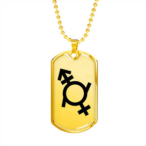 Genderfluid Emblem Dog Tag Necklace