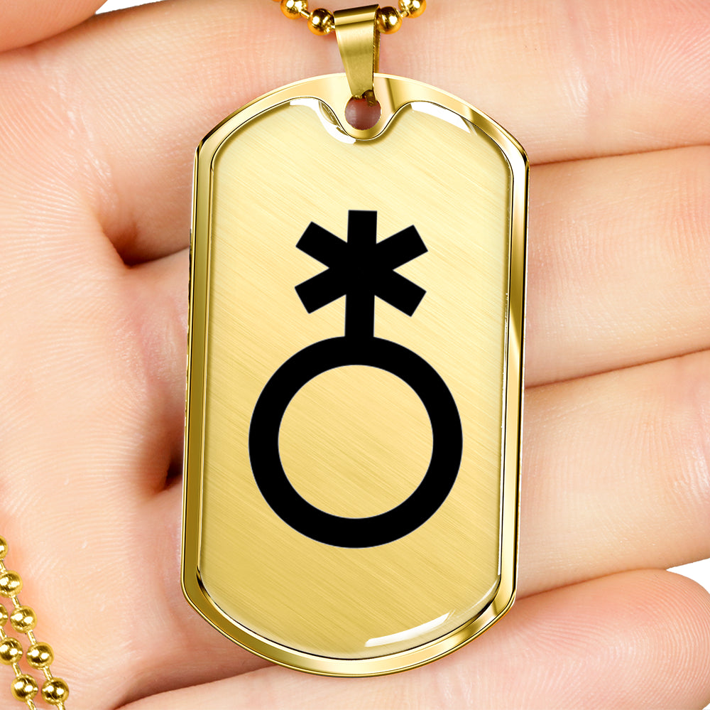 Non-Binary Emblem Dog Tag Necklace