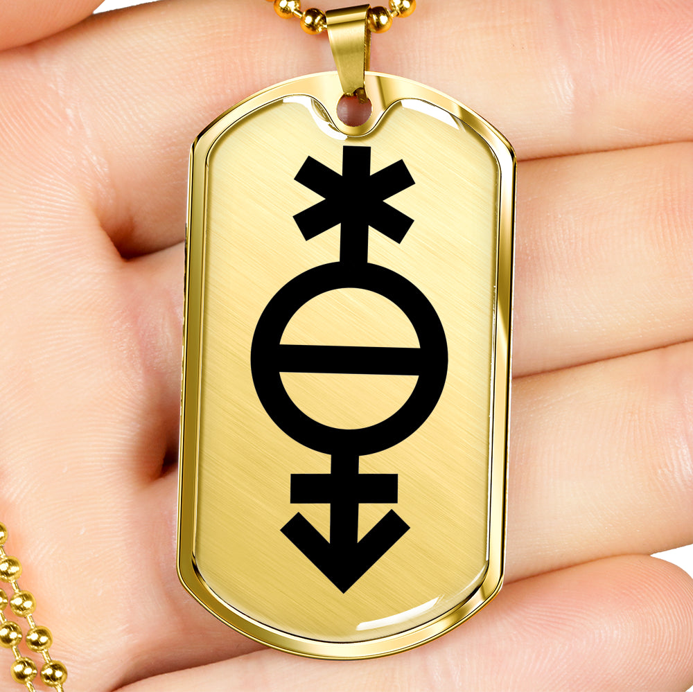 Pangender Emblem Dog Tag Necklace