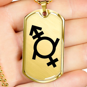 Genderfluid Emblem Dog Tag Necklace