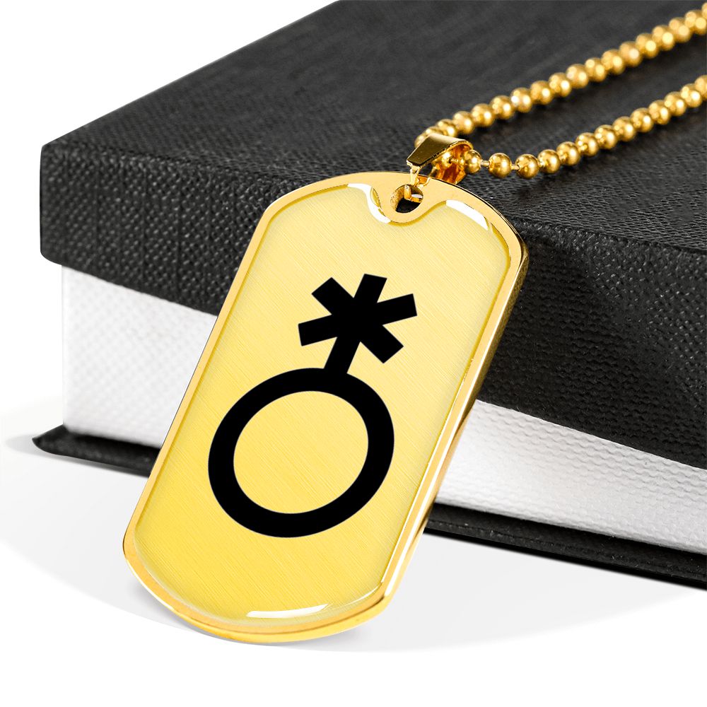 Non-Binary Emblem Dog Tag Necklace