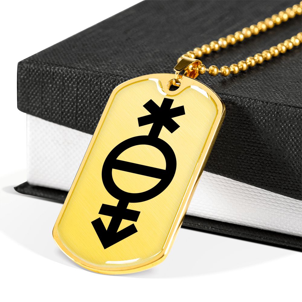 Pangender Emblem Dog Tag Necklace