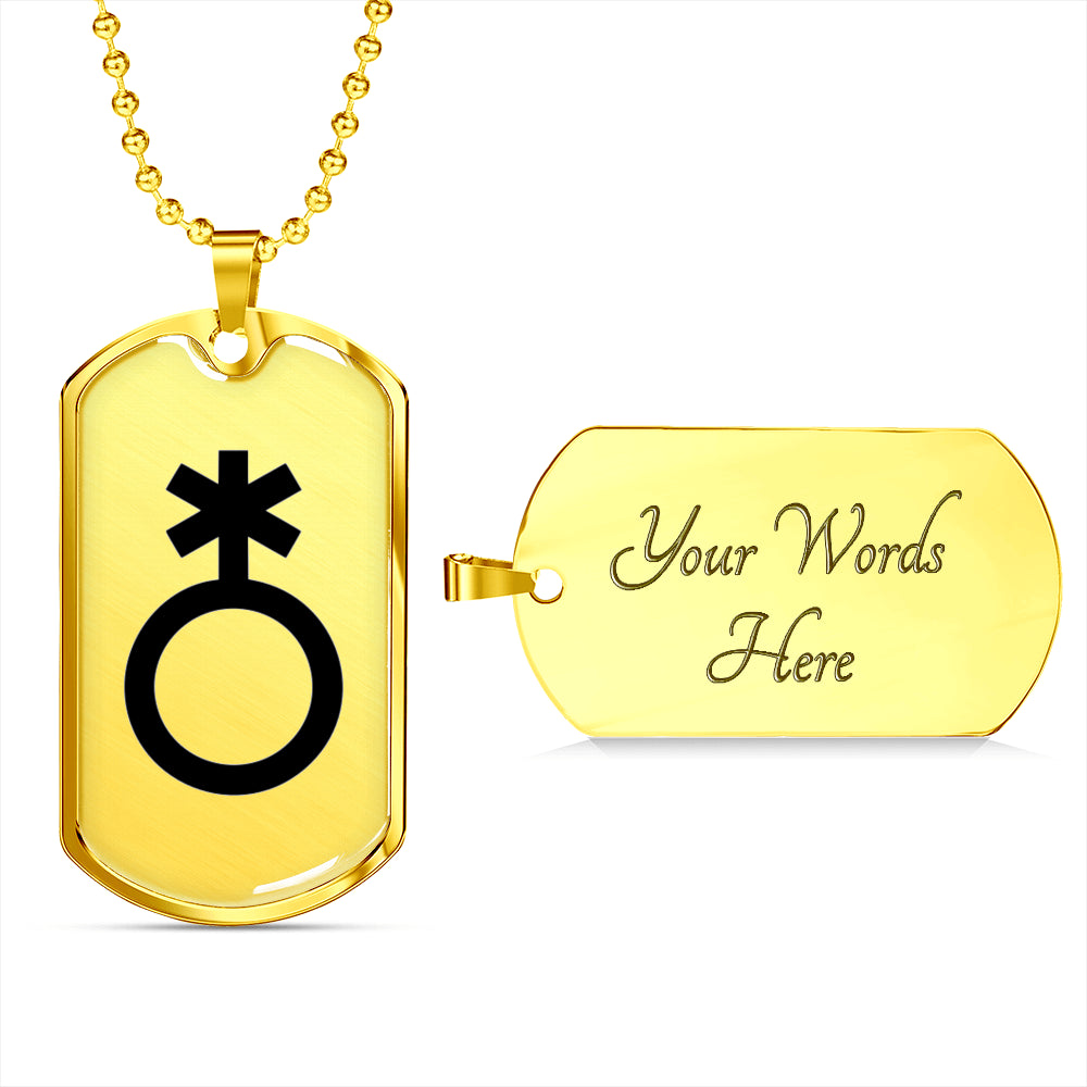 Non-Binary Emblem Dog Tag Necklace