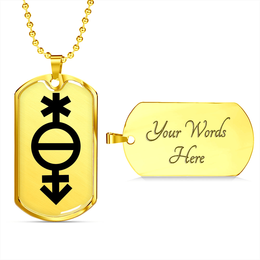 Pangender Emblem Dog Tag Necklace