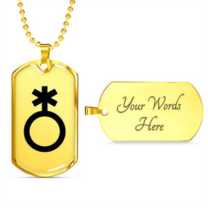 Non-Binary Emblem Dog Tag Necklace