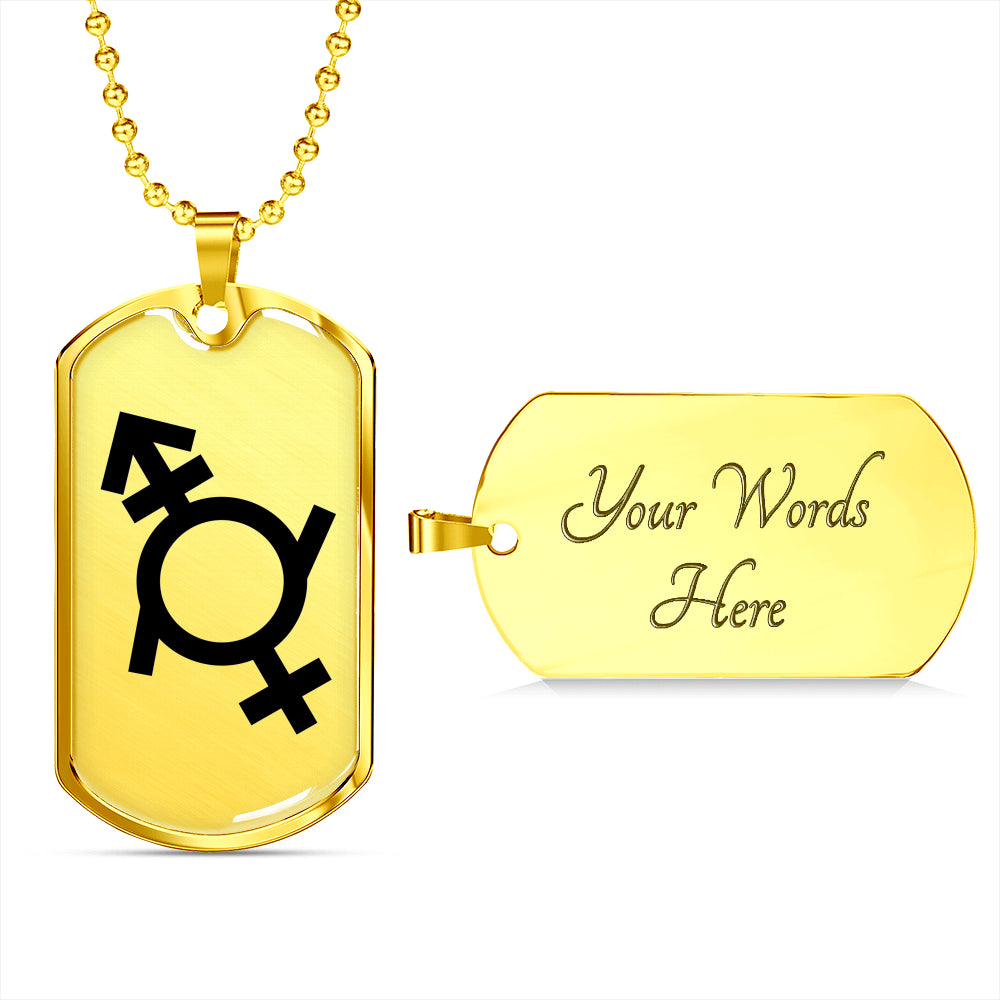 Genderfluid Emblem Dog Tag Necklace
