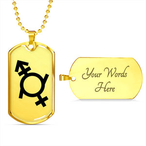 Genderfluid Emblem Dog Tag Necklace