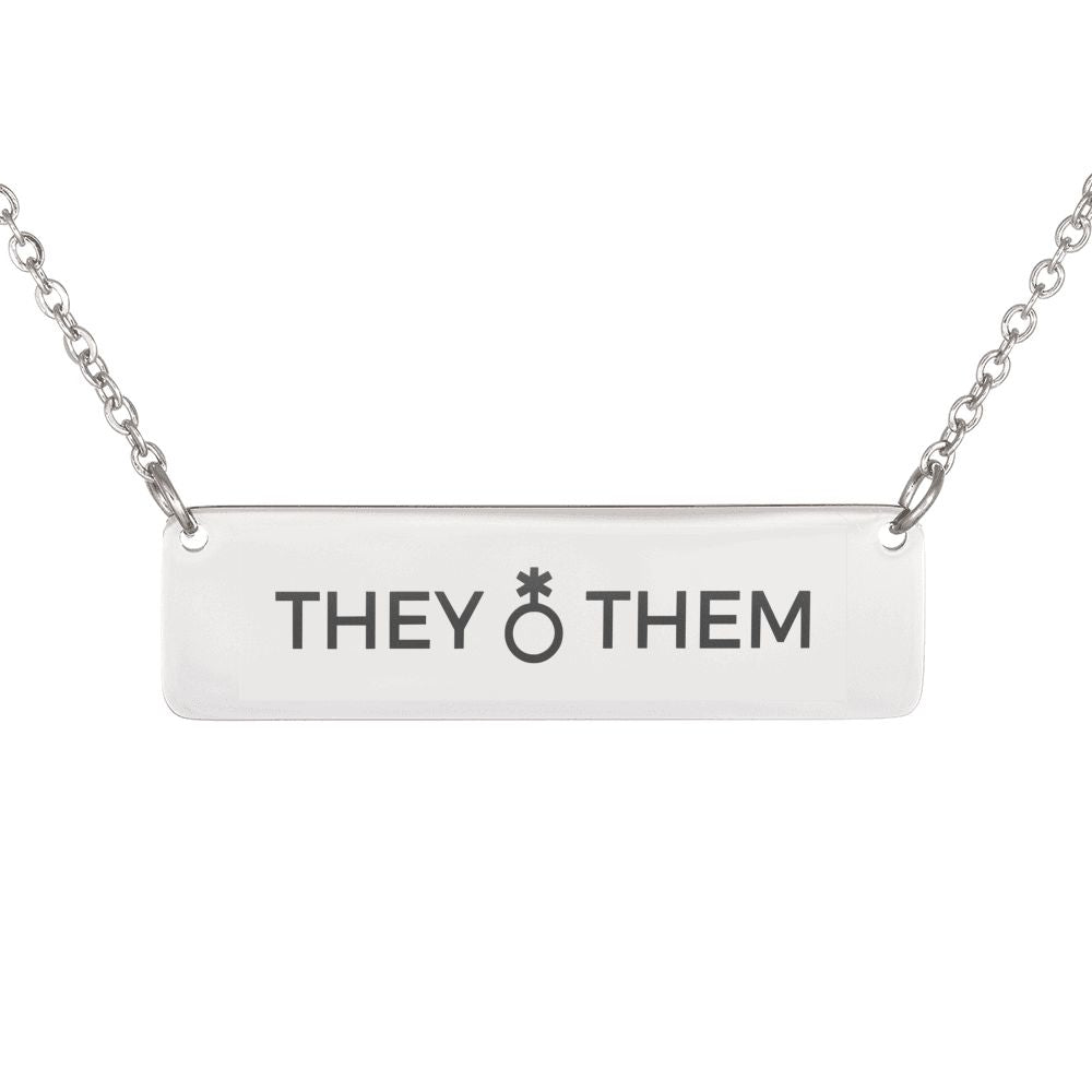 Buy Silver They Them Necklace, Non Binary Jewerly, LGBT Identity Gift,  Transgender Necklace, Gender Queer, Pronoun Necklace, LGBTQ Gifts Online in  India - Etsy