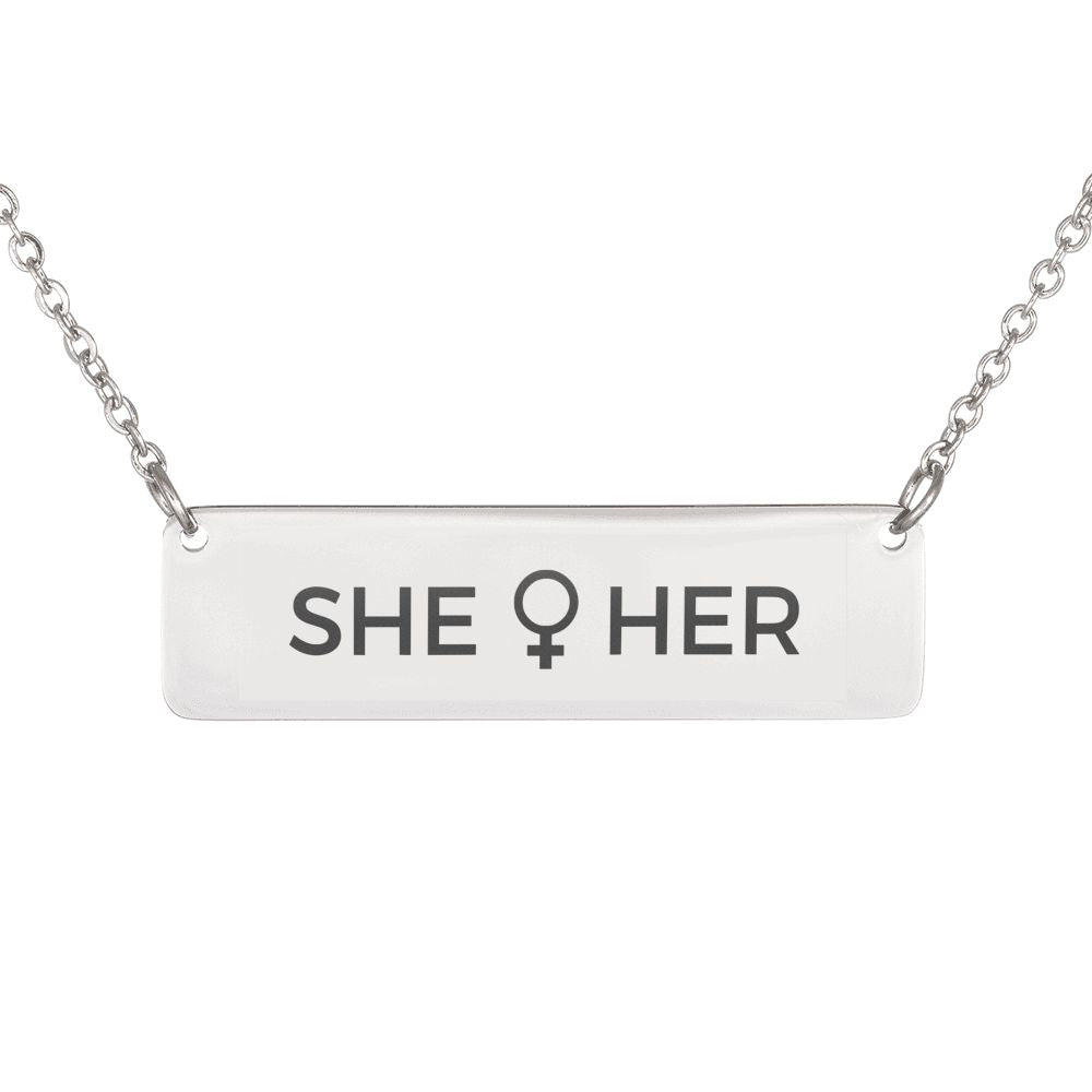 Pride Pronouns Necklace (She | Her)
