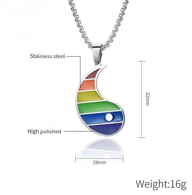 Yin & Yang Pride Couple Necklaces