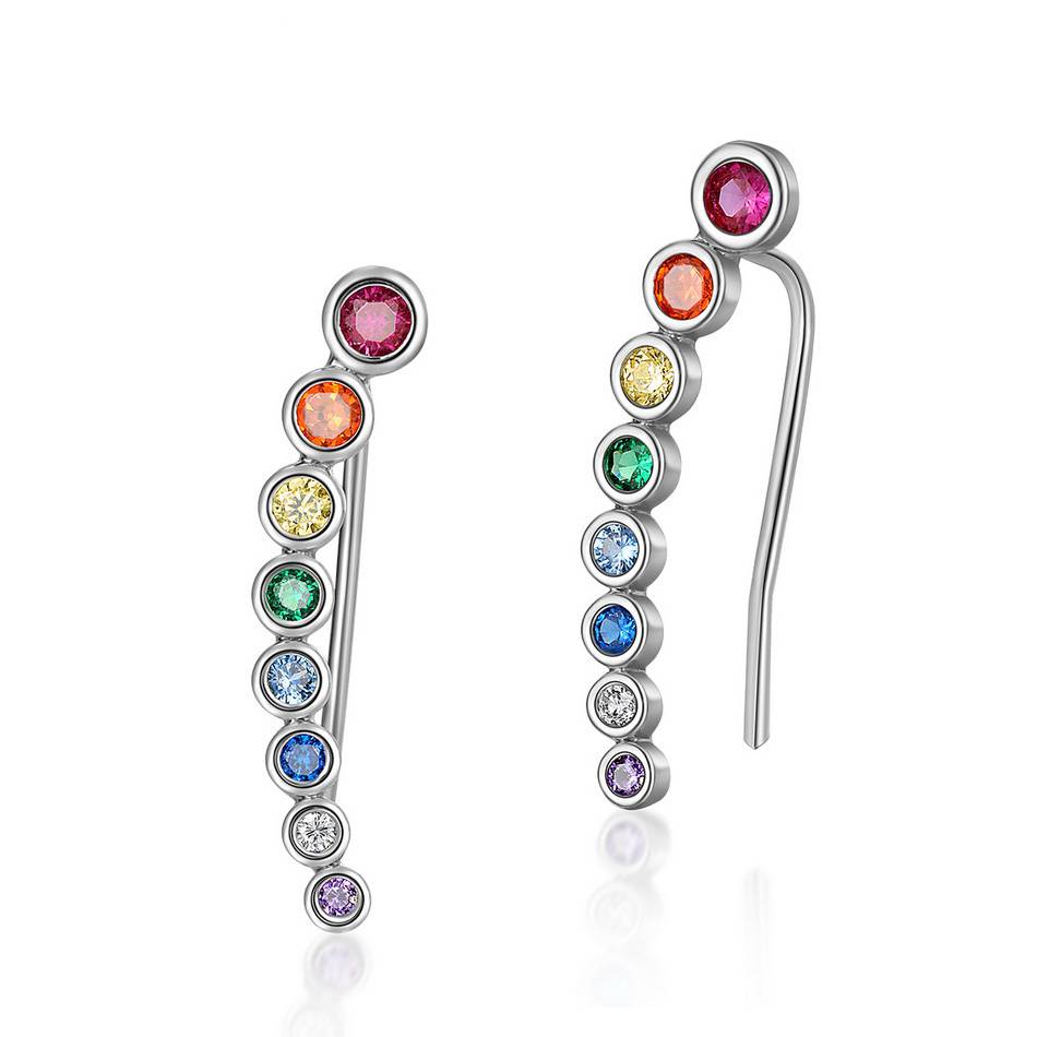 Rainbow Link Crystal Earrings