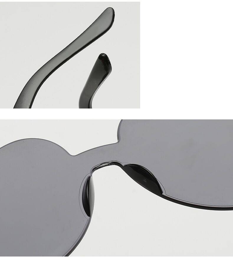 Heart-Eyes Rimless Sunglasses