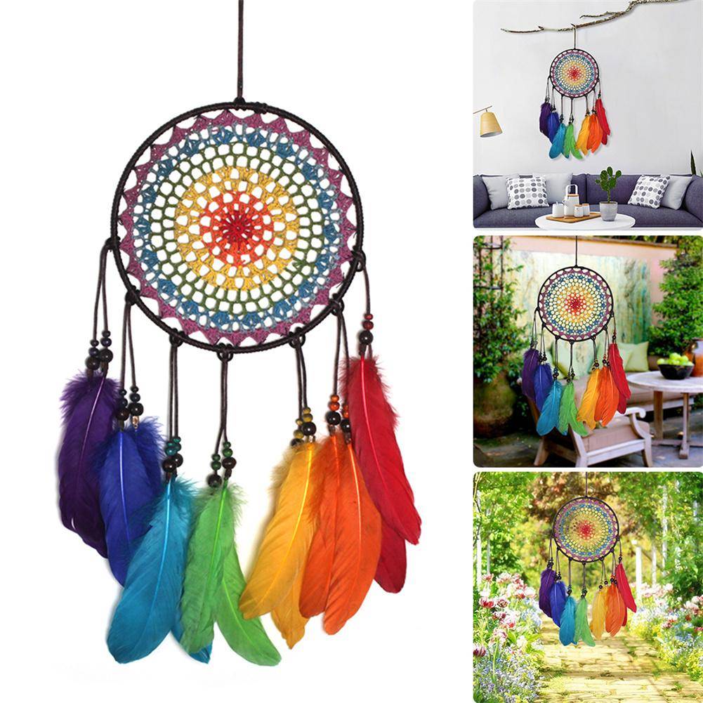 Handwoven Rainbow Dreamcatcher