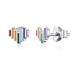 Rainbow Sweetheart Ear Studs