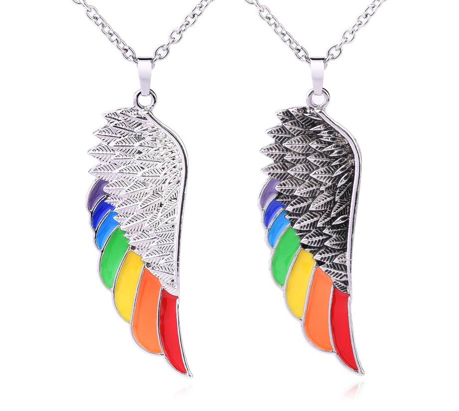 Rainbow Enamel Angel purchases Wing Gold Earring