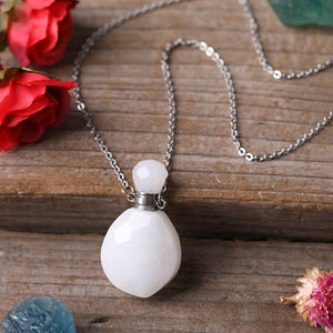 Perfume Oil Gemstone Bottle Necklace