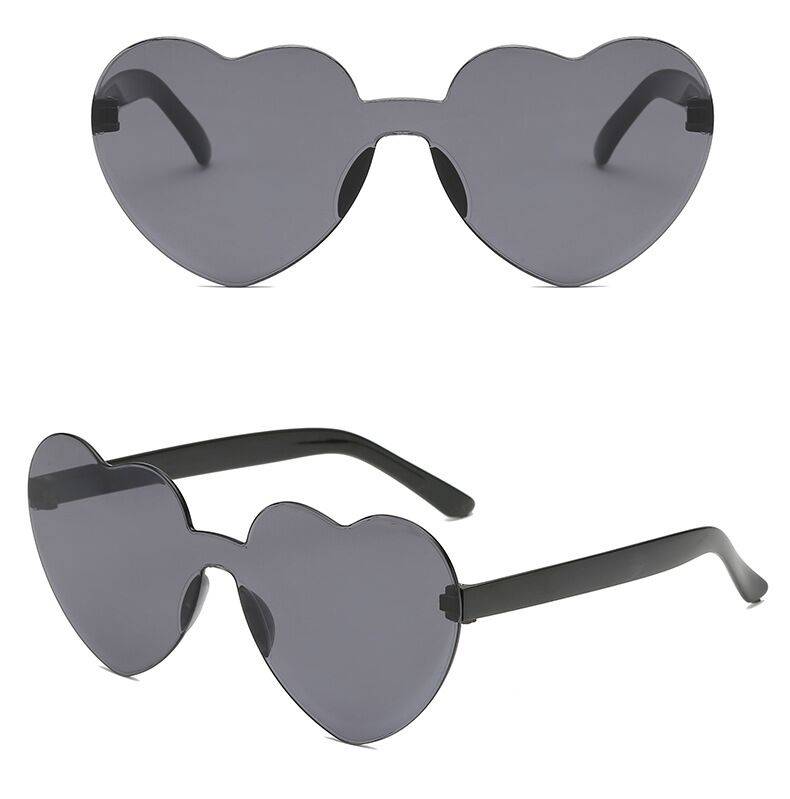 Heart-Eyes Rimless Sunglasses