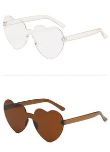 Heart-Eyes Rimless Sunglasses