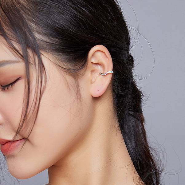 Rainbow Wave Ear Cuffs