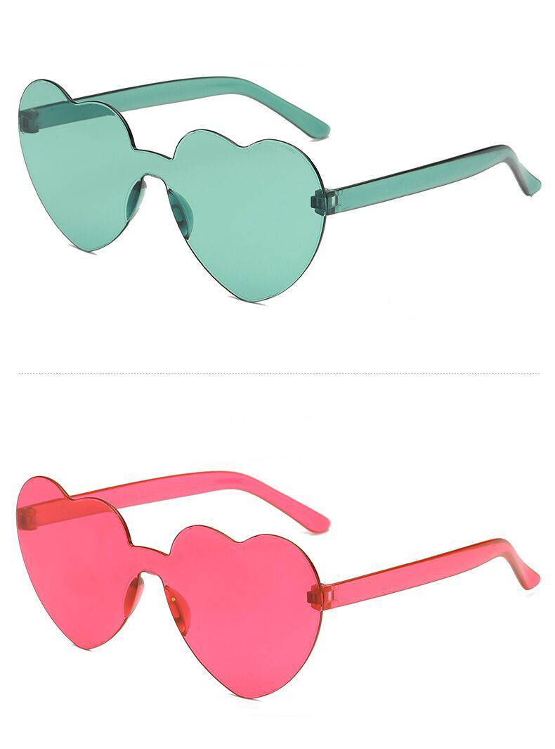 Heart-Eyes Rimless Sunglasses