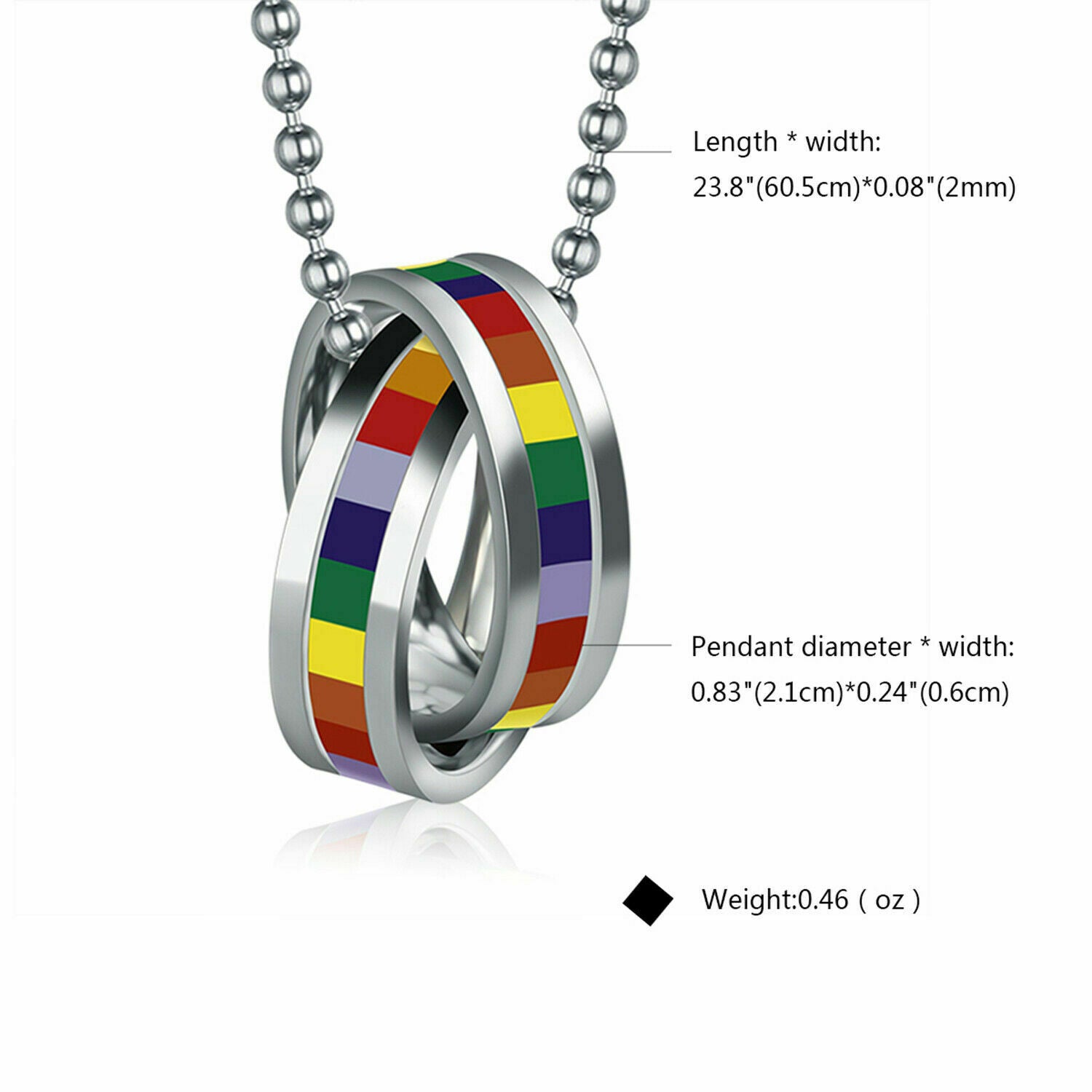 Double Rainbow Rings Necklace