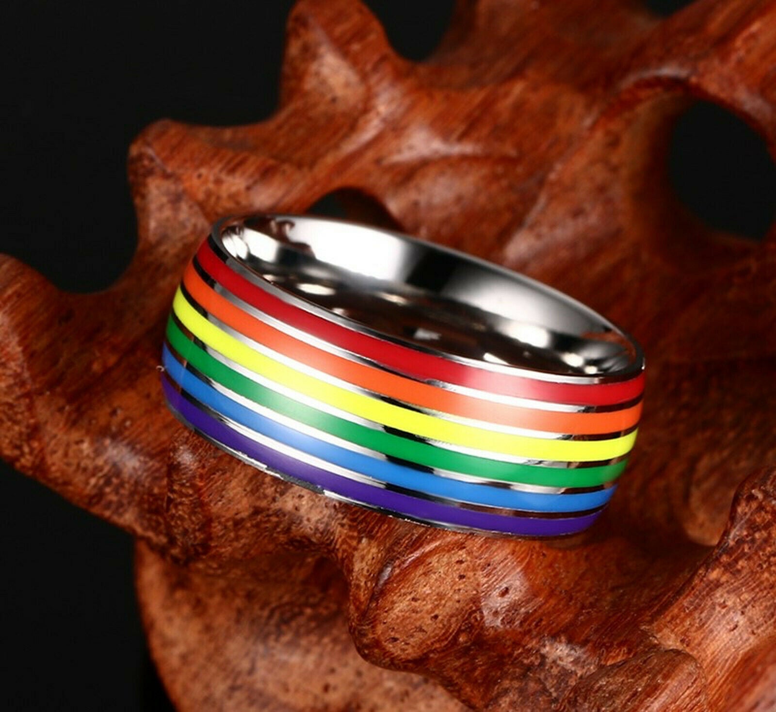 Pride Stripes Enamel Ring