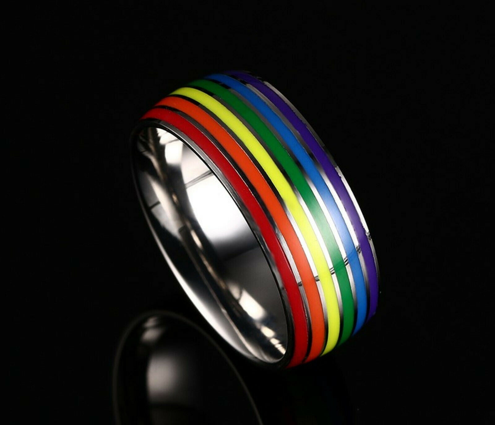 Pride Stripes Enamel Ring