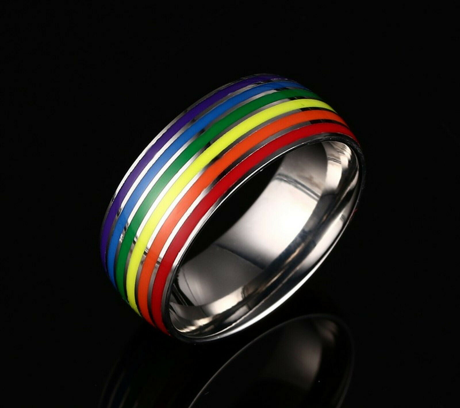 Pride Stripes Enamel Ring