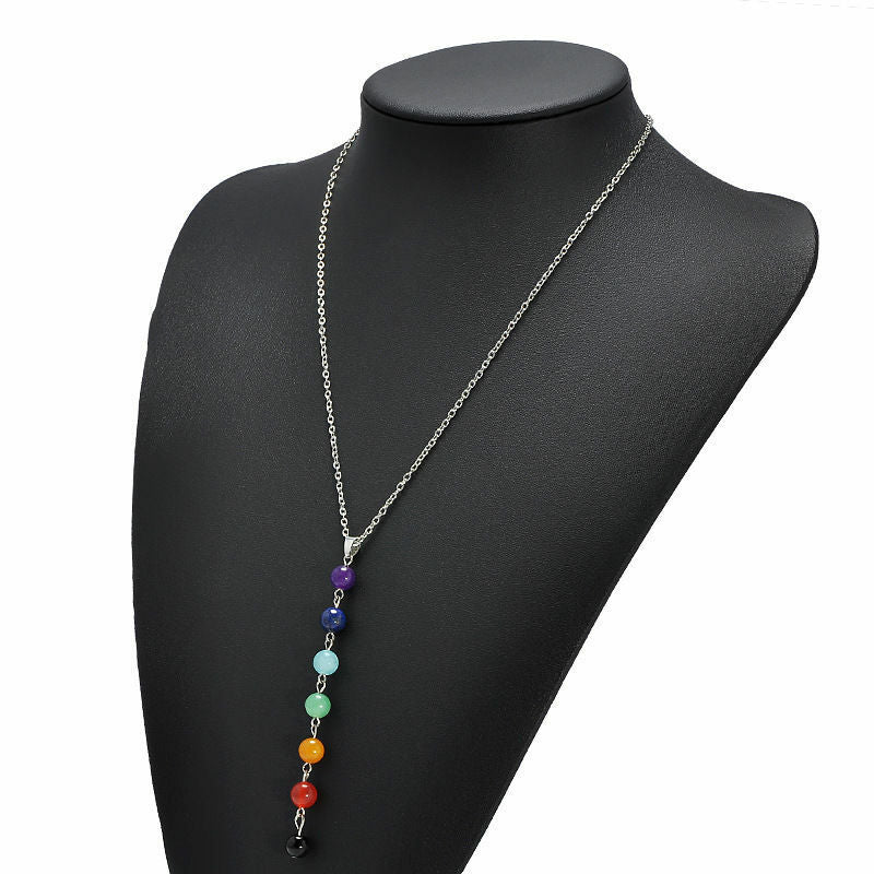 Rainbow Chakra Lariat Necklace