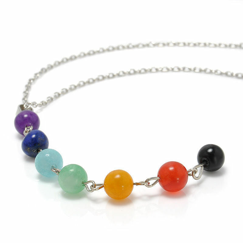 Rainbow Chakra Lariat Necklace