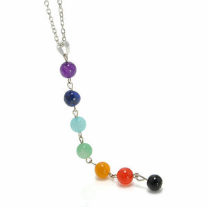 Rainbow Chakra Lariat Necklace