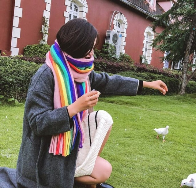 Rainbow Cashmere Scarf