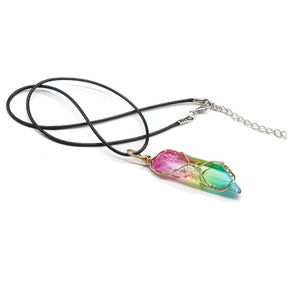 Rainbow Quartz Wrapped Necklace