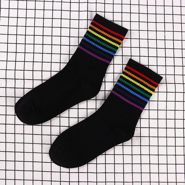 Cute Rainbow Crew Socks