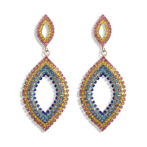 Rainbow Rhinestones Statement Earrings