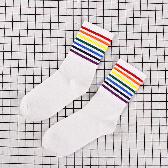 Cute Rainbow Crew Socks