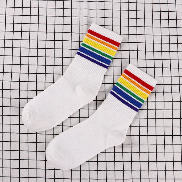 Cute Rainbow Crew Socks