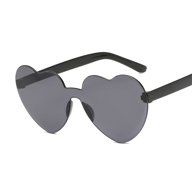 Heart-Eyes Rimless Sunglasses